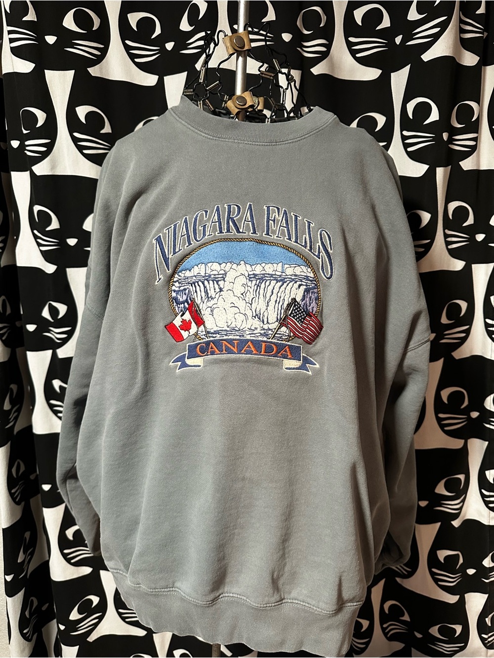 John Galt sweatshirt with embroidered Niagara Falls graphic
